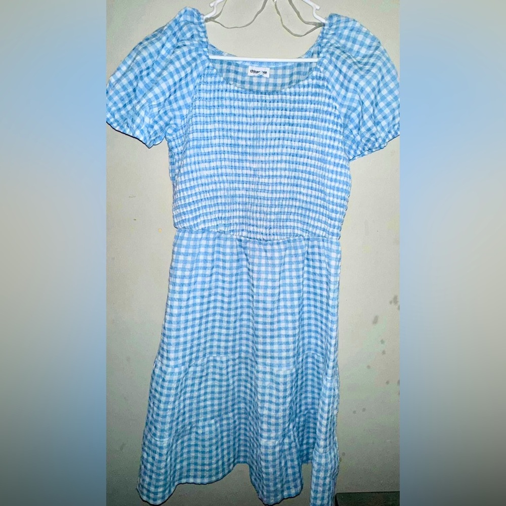 Gingham Blue & White Dress